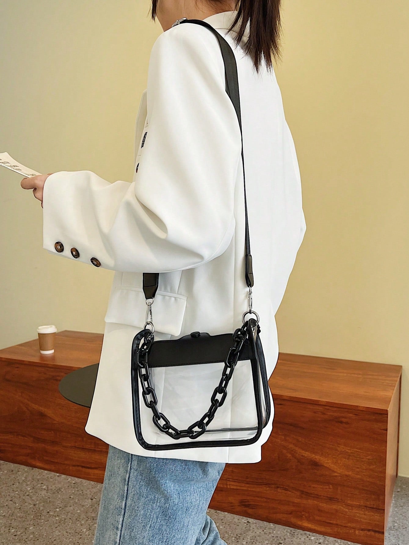 1 Set Transparent Bag With Coin Purse, Waterproof PVC Mini Square Bag, In 2026, Versatile Large Capacity Crossbody Bag