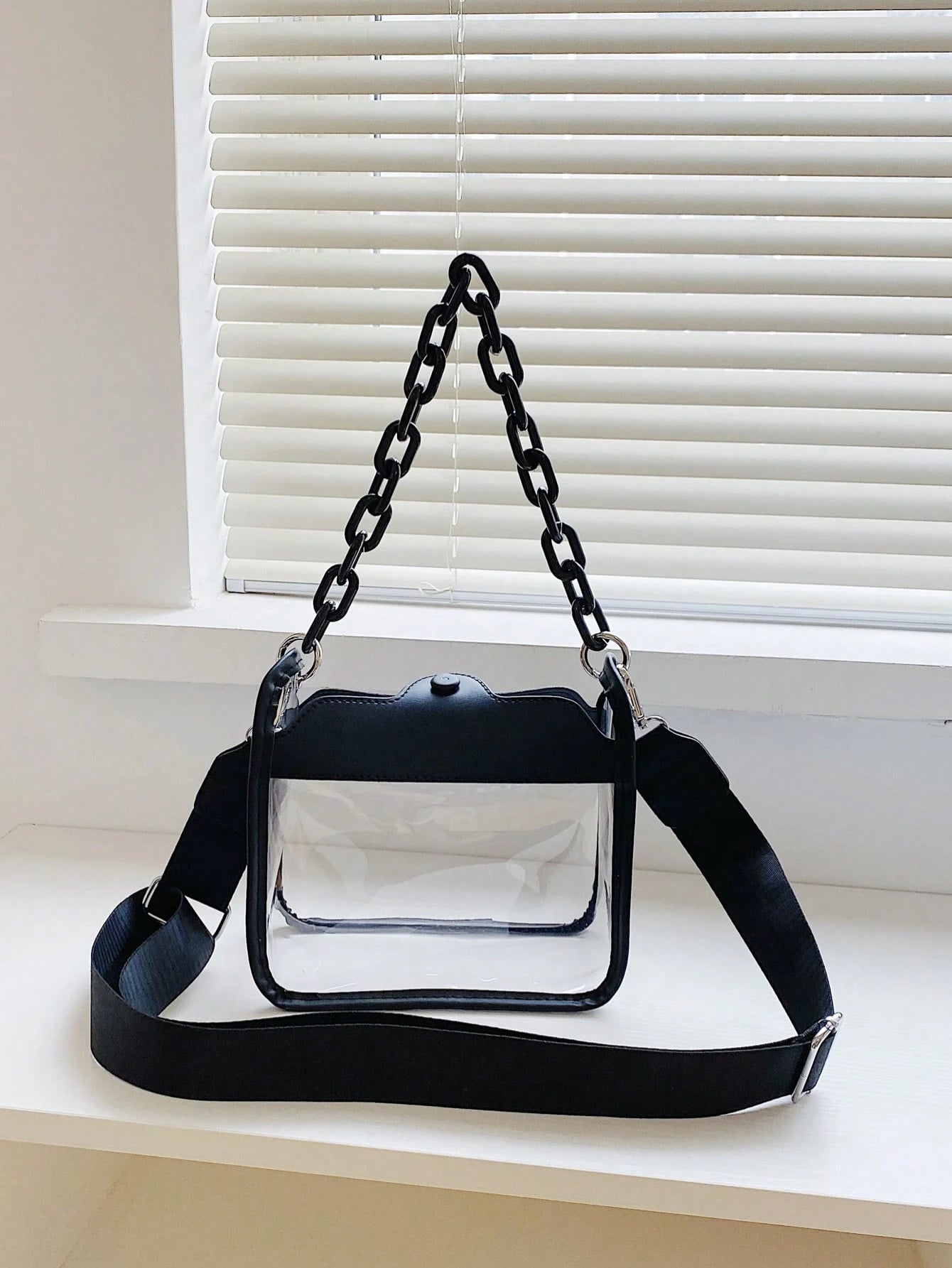 1 Set Transparent Bag With Coin Purse, Waterproof PVC Mini Square Bag, In 2026, Versatile Large Capacity Crossbody Bag