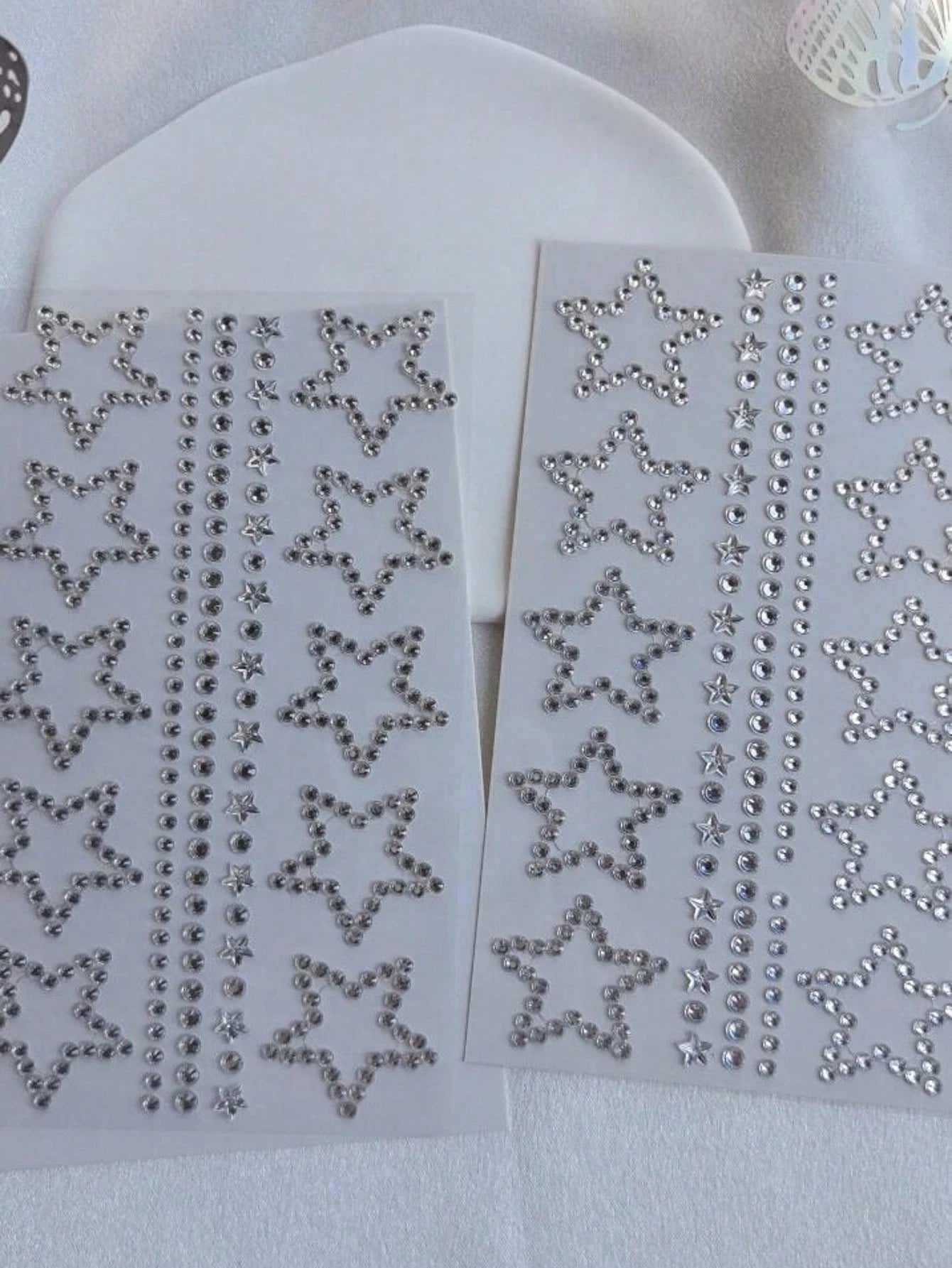 1 Sheet 10pcs Stars Rhinestone Stickers, Silver Glitter Bling Sticker Self Adhesive Crystal Star Sticker For Face, Hair, Makeup, Body, Crafts, Festival Decal Decoraton, 1 Sheets,Concert Look,Face Gem