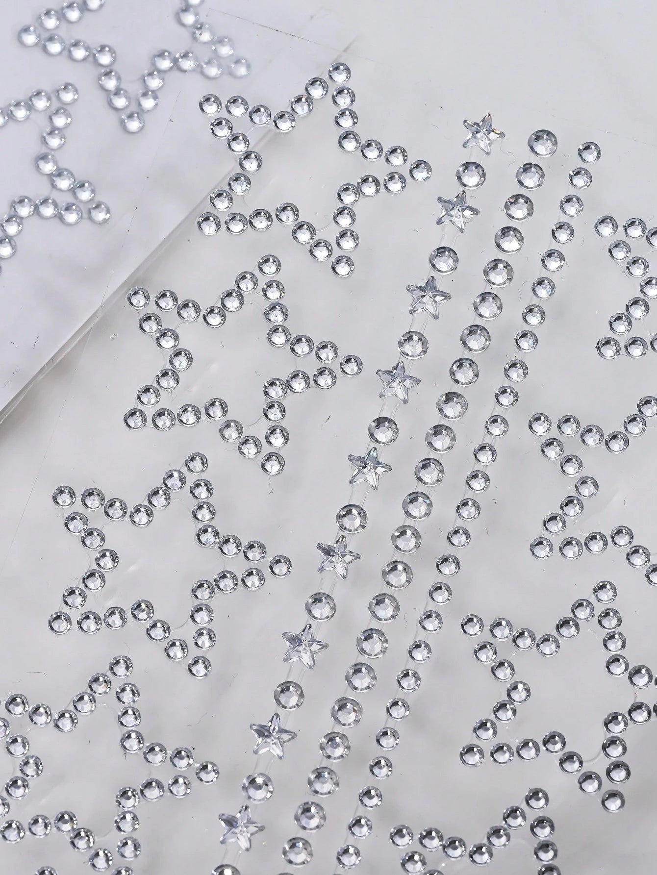 1 Sheet 10pcs Stars Rhinestone Stickers, Silver Glitter Bling Sticker Self Adhesive Crystal Star Sticker For Face, Hair, Makeup, Body, Crafts, Festival Decal Decoraton, 1 Sheets,Concert Look,Face Gem