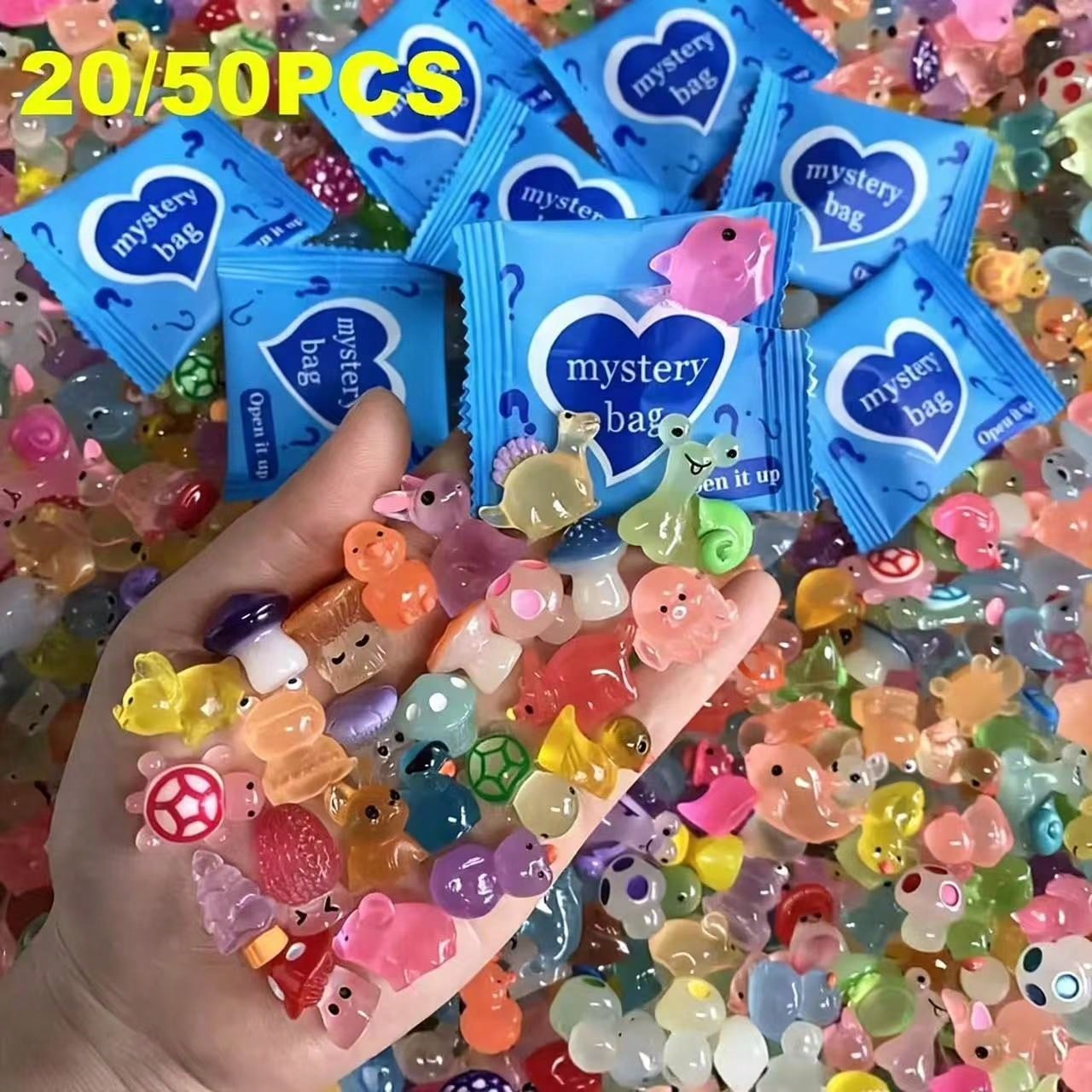 10/20/30/40/50pcs Glow-In-The-Dark 3D Animal Toys Mystery Gift Pack- Unique DIY Crafts And Party Favors (Random)