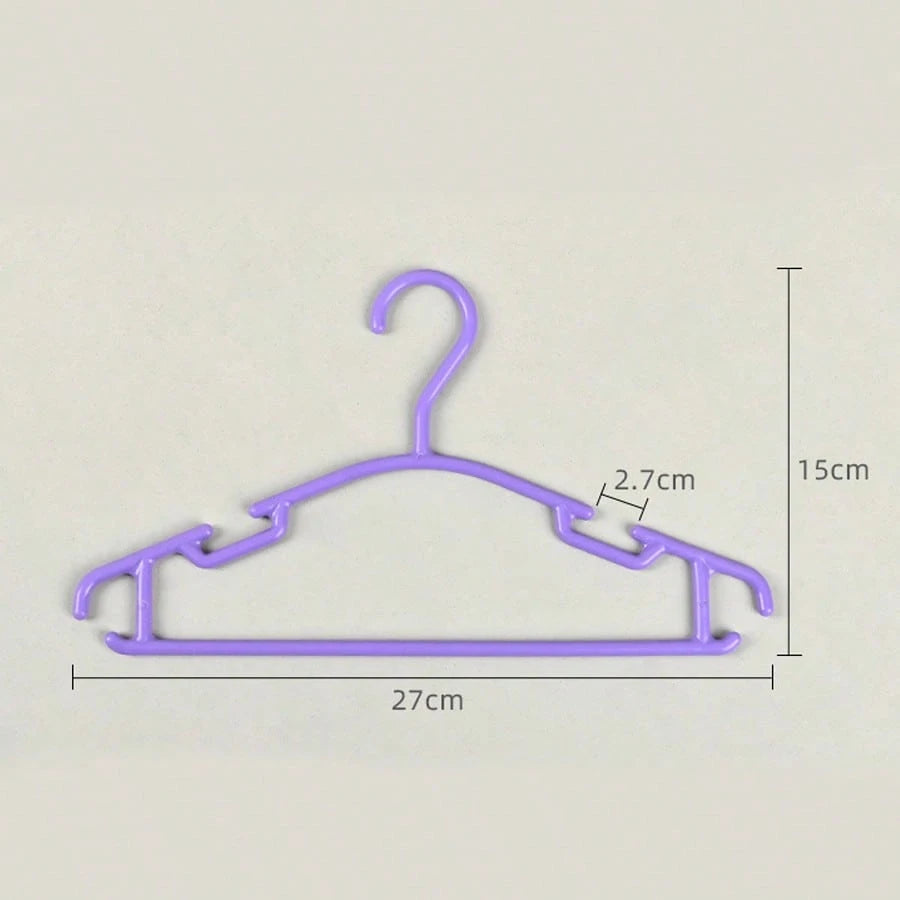 10/20pcs Solid Color Plastic Children's Hangers, Shoulder Notch Non-Slip Design, Suitable For Baby Clothes And Kids Wardrobe Organization