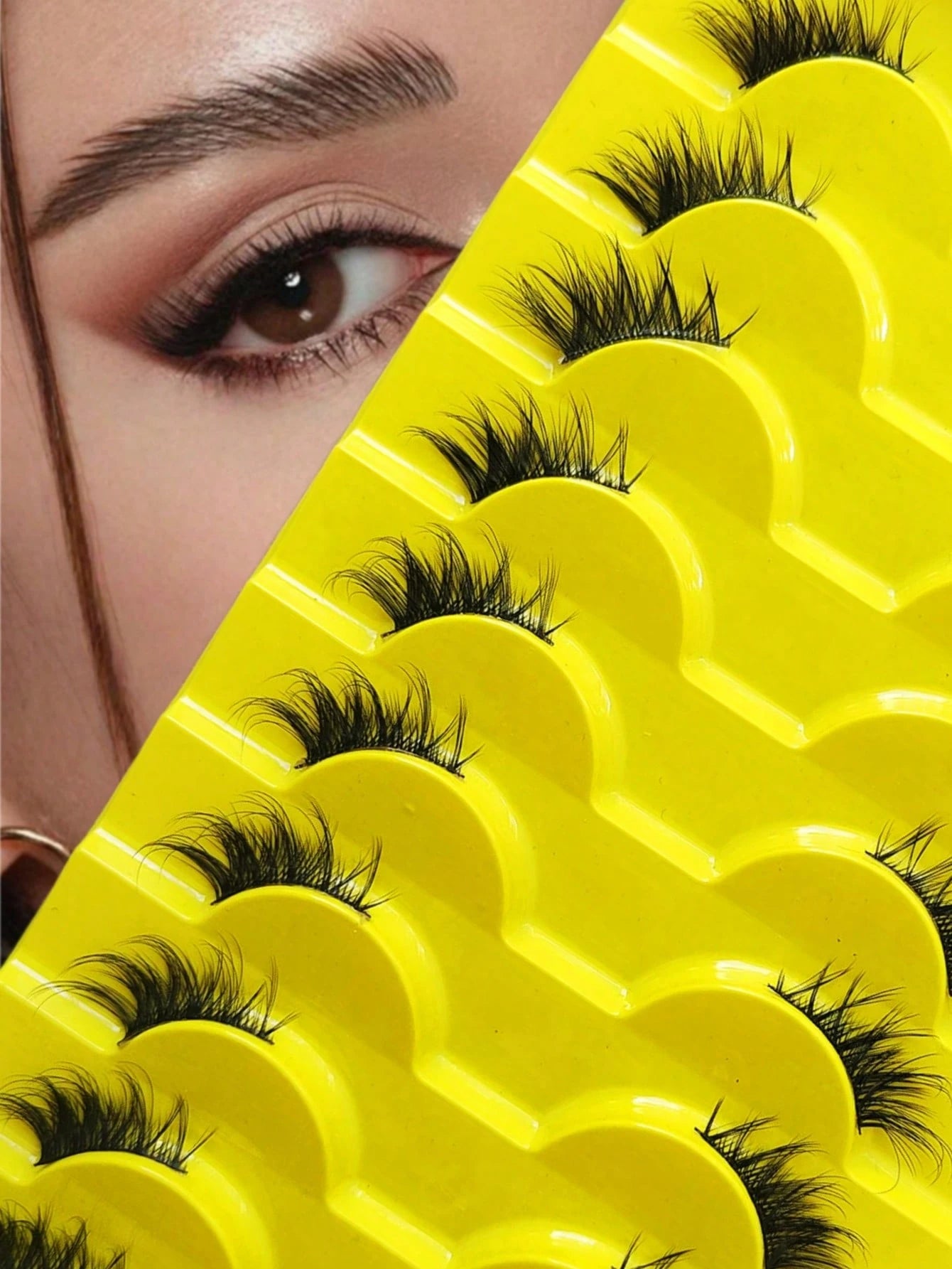 10 Pairs Half-Length Criss-Cross False Eyelashes, Black Band, Cat Eye False Eyelashes, Natural Curl Short Soft 3D Faux Mink False Eyelashes, Create Natural Makeup Look, Strip False Eyelashes, Eyelashe