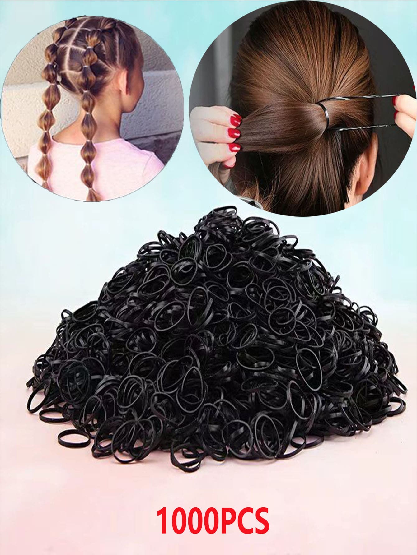 1000 Pcs Disposable No-Damage Hair Ties, Soft Elastic Hair Bands For Ponytails & Daily Use