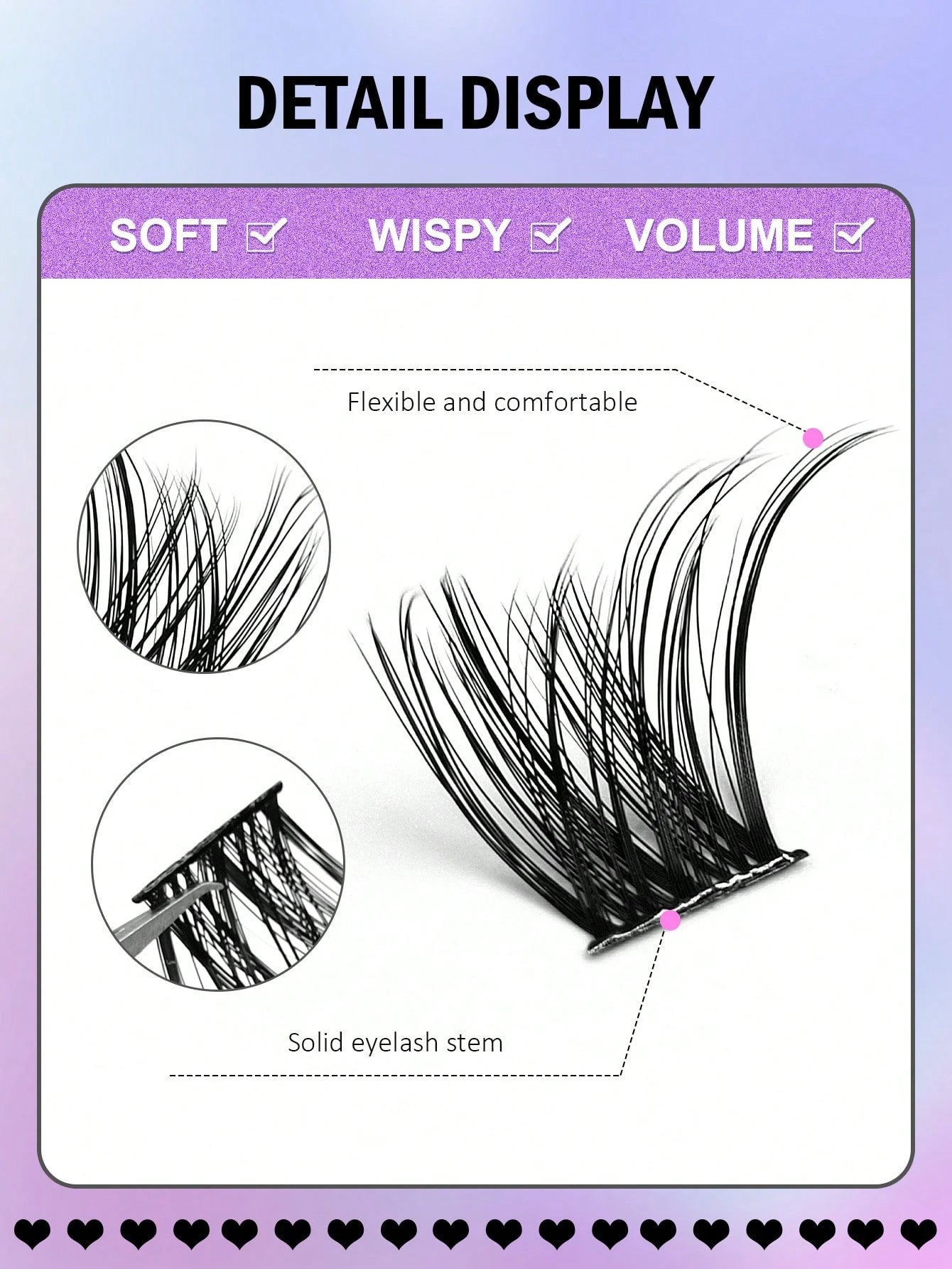 100pcs Asiteo Cluster False Eyelashes, Densely Packed, Natural D-Curl, 8-16mm, DIY Fake Lashes, Eyelash Clusters, Individual Lashes