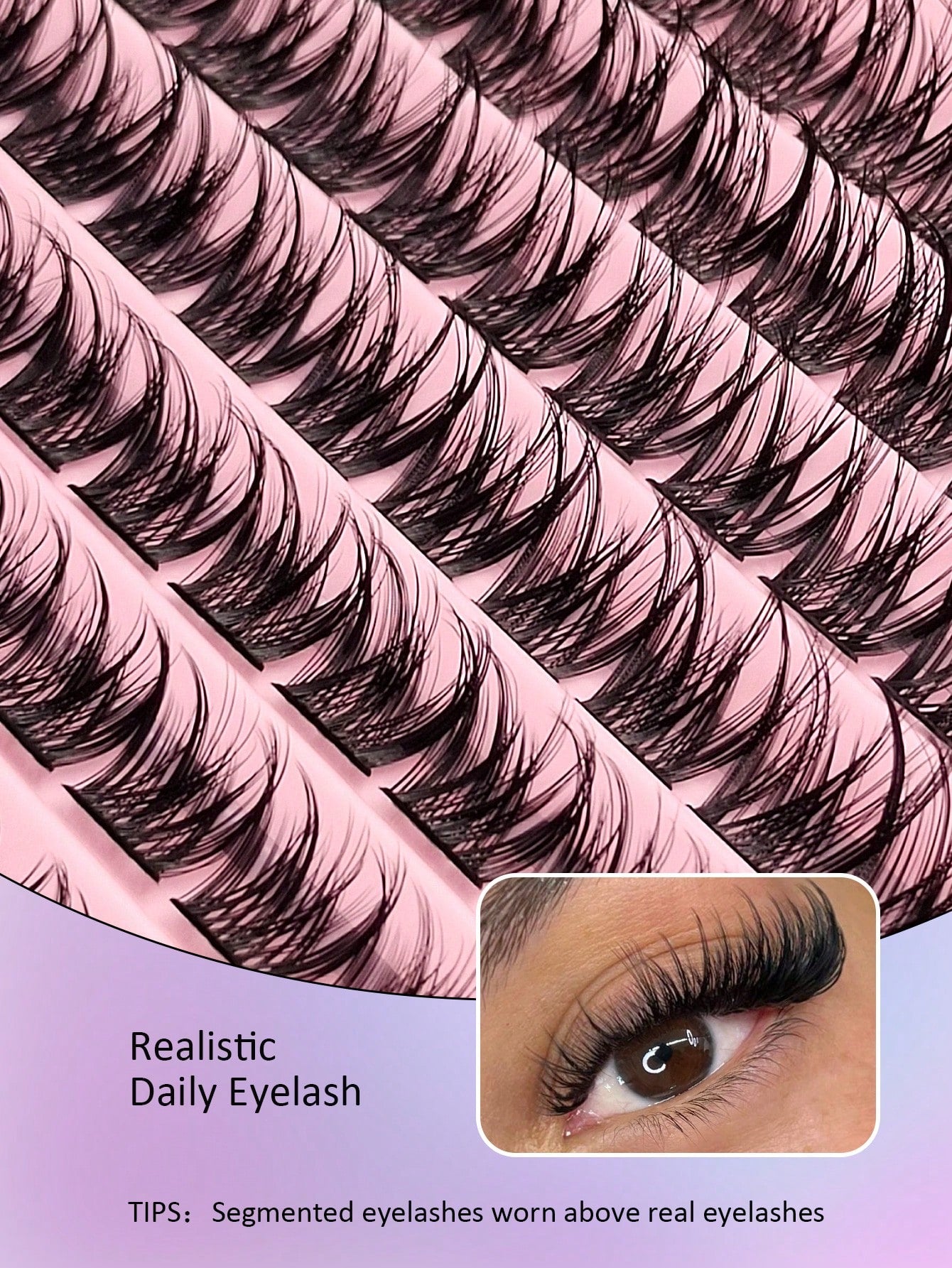 100pcs Asiteo Cluster False Eyelashes, Densely Packed, Natural D-Curl, 8-16mm, DIY Fake Lashes, Eyelash Clusters, Individual Lashes