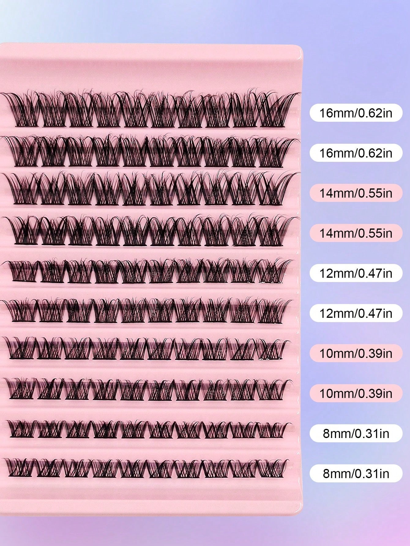 100pcs Asiteo Cluster False Eyelashes, Densely Packed, Natural D-Curl, 8-16mm, DIY Fake Lashes, Eyelash Clusters, Individual Lashes