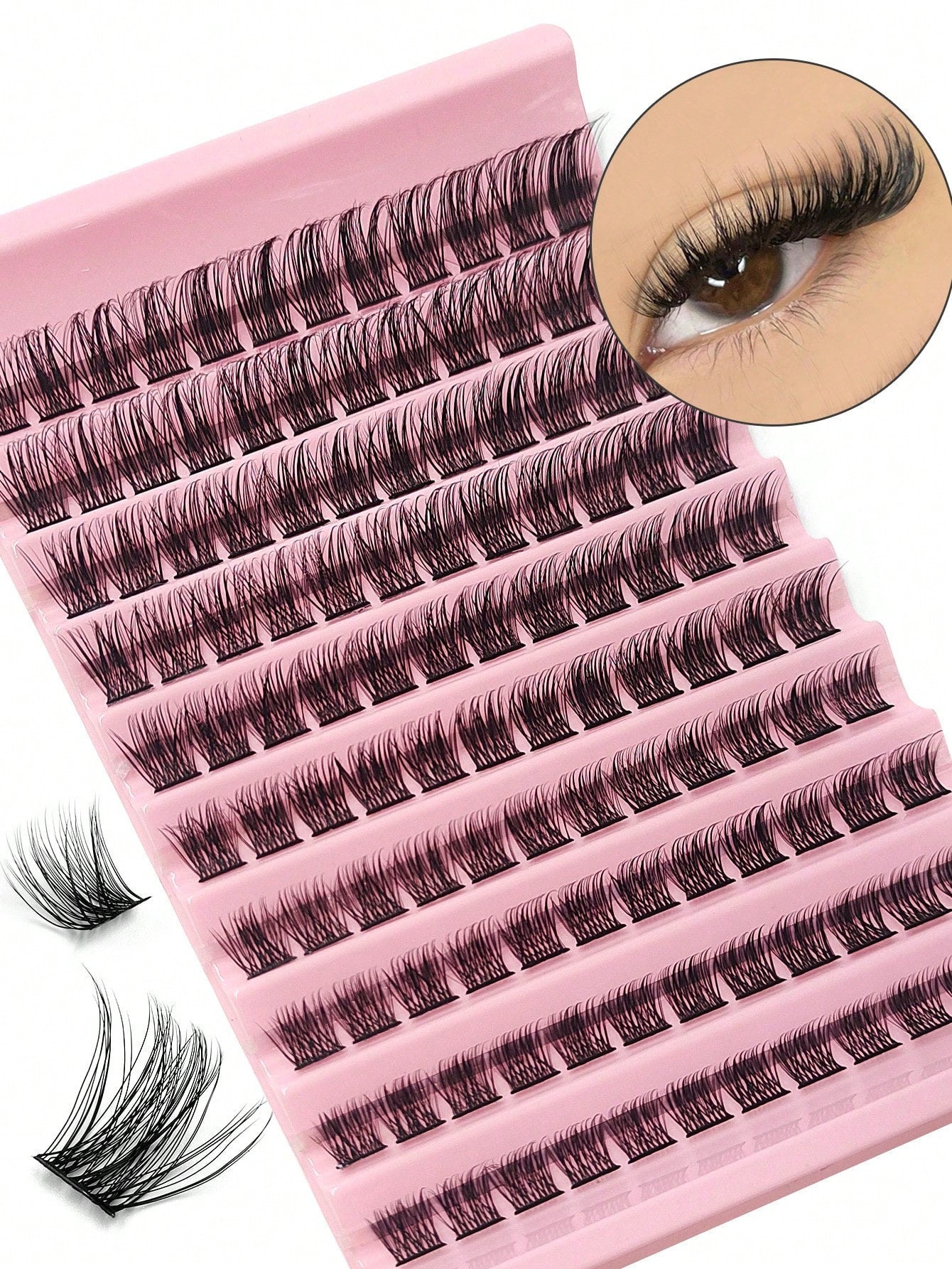 100pcs Asiteo Cluster False Eyelashes, Densely Packed, Natural D-Curl, 8-16mm, DIY Fake Lashes, Eyelash Clusters, Individual Lashes
