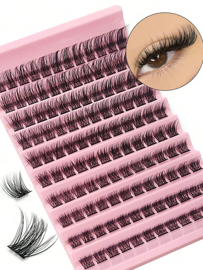 100pcs Asiteo Cluster False Eyelashes, Densely Packed, Natural D-Curl, 8-16mm, DIY Fake Lashes, Eyelash Clusters, Individual Lashes