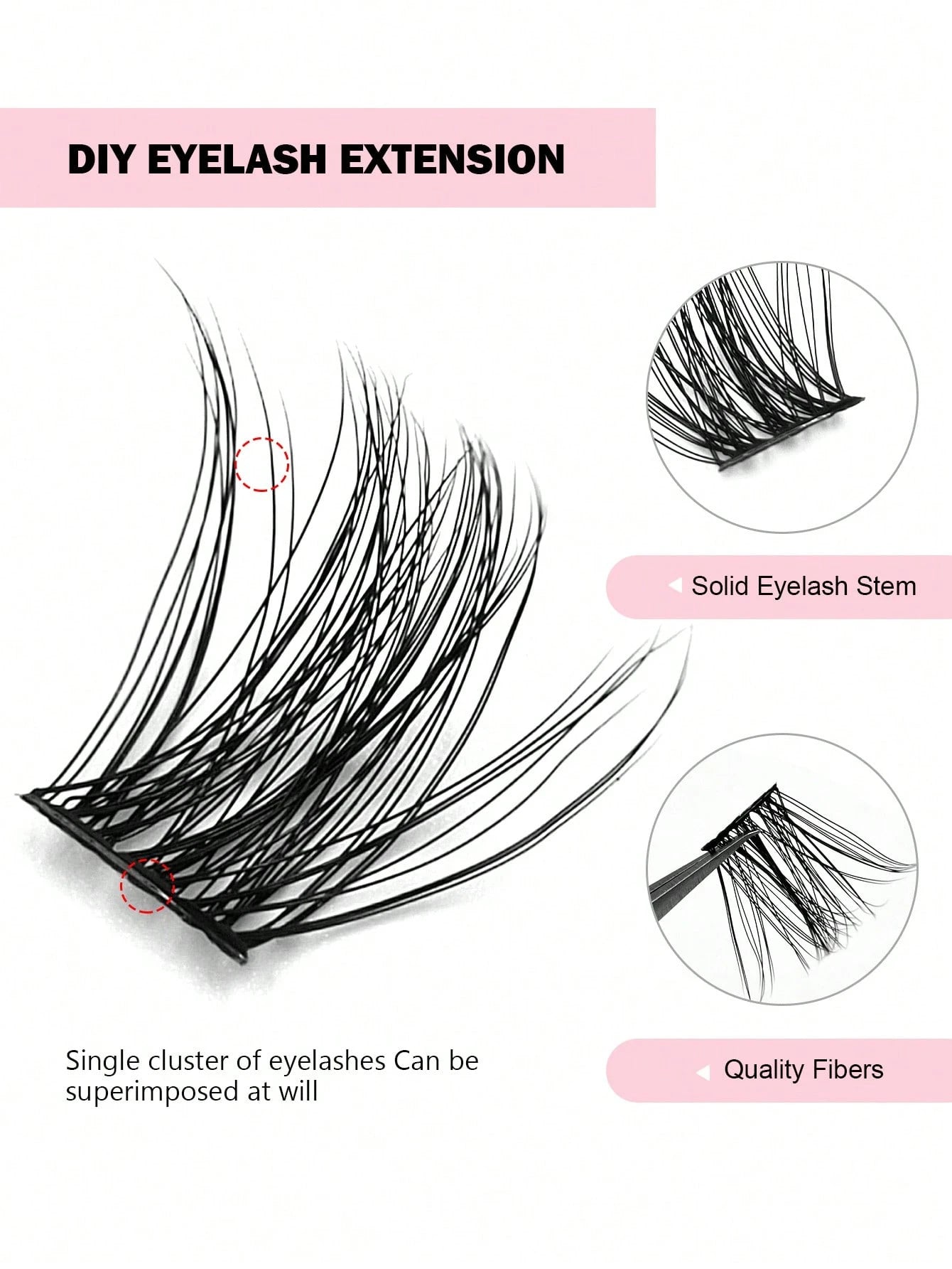 100pcs Asiteo Cluster False Eyelashes, Densely Packed, Natural D-Curl, 8-16mm, DIY Fake Lashes, Eyelash Clusters, Individual Lashes