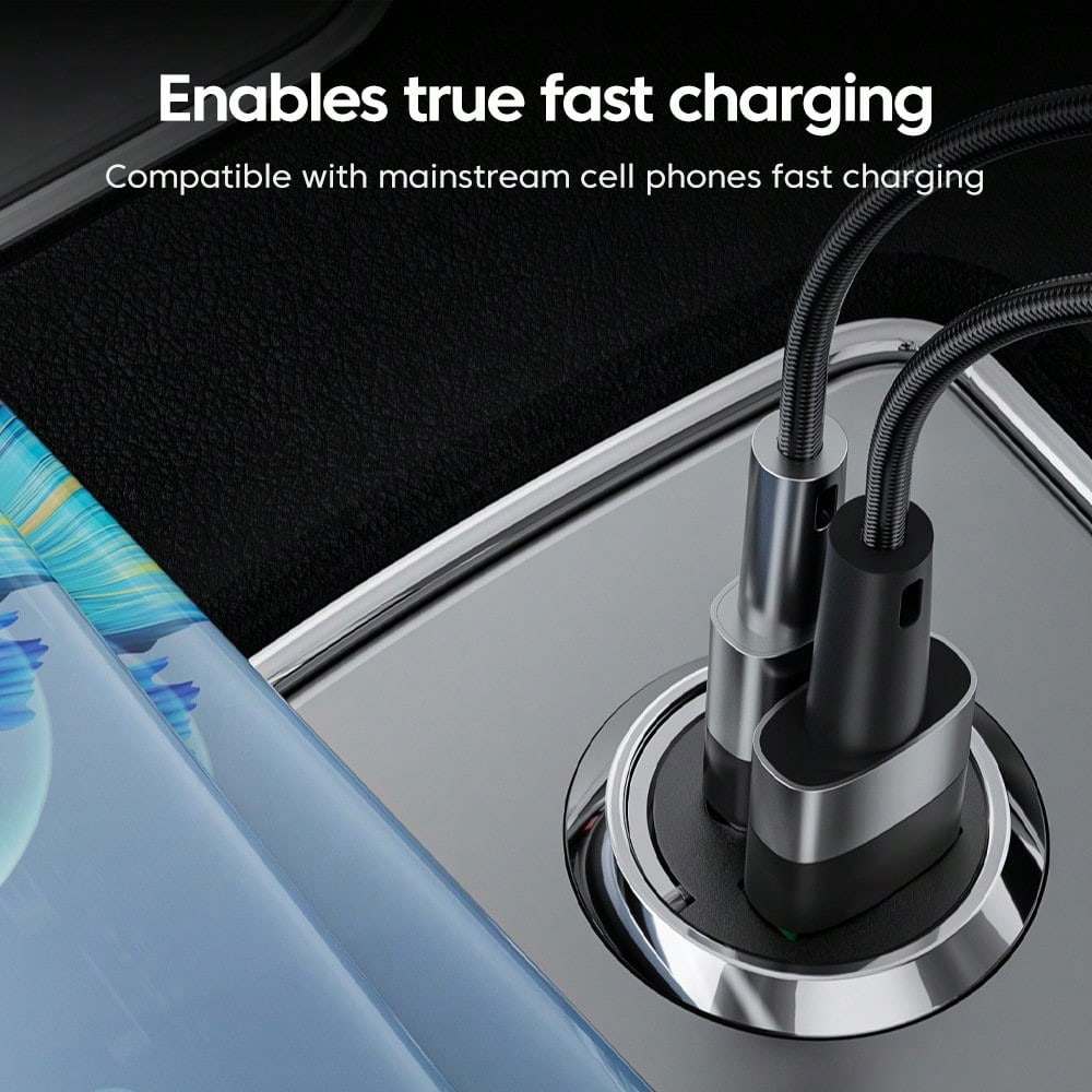 100W PD USB Mini Car Charger, QC3.0 Fast Charging Car Charger, USB Type-C Adapter Compatible With IPhone