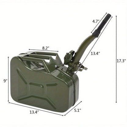 10L Iron Oil Drum (0.8mm Thickness), American Style, Green