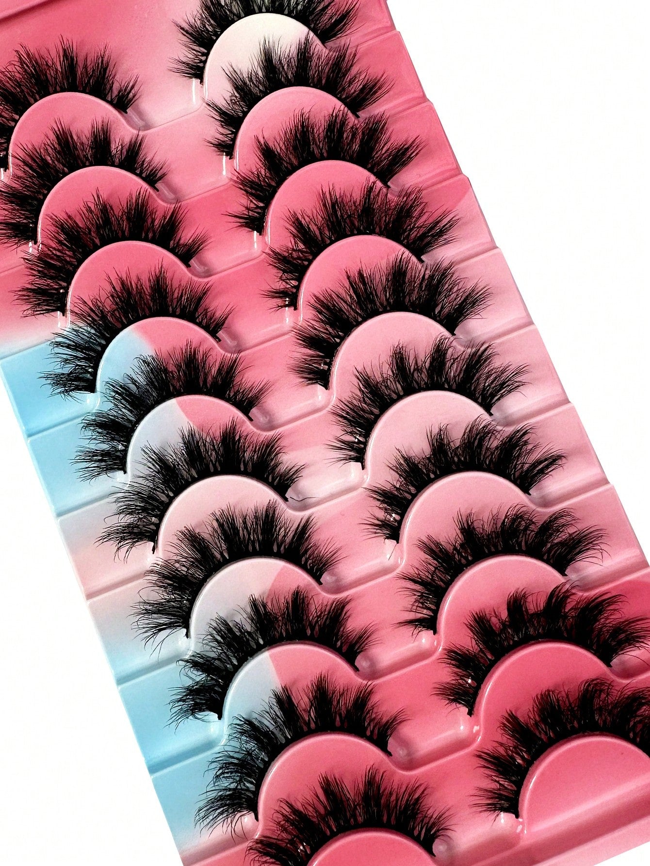 10pairs Classic Russian Volume Eyelash Extension In Cat Eye Style With Mink Hair Material Natural Looking D Curl Fluffy Fake Eyelashes Strip Lashes, Lashes, Eyelashes, Fake Lashes