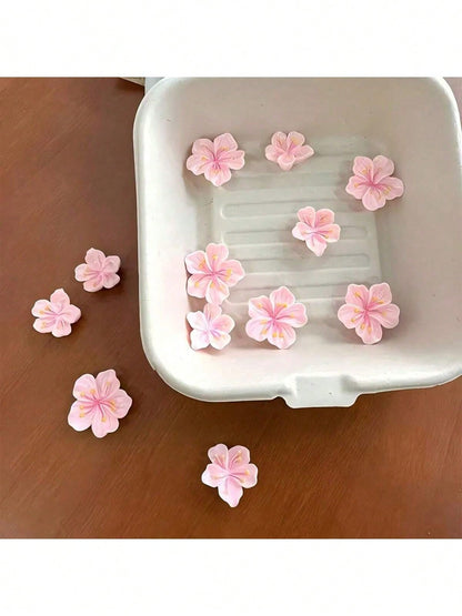 10pcs/20pcs/30pcs Pink Floral Push Pins- Decorative Flower Head Pins, Suitable For Cork Board, Photos, Wall Maps And School Supplies