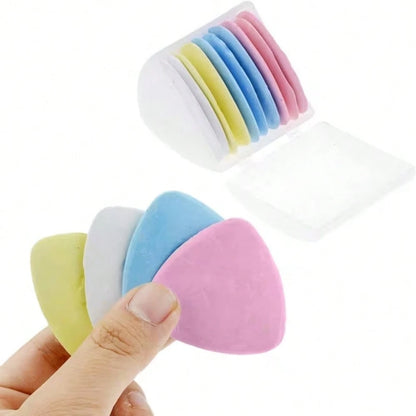 10pcs Macaron Triangle Chalk, Smooth Powder Texture, Comes With Storage Box For Easy Organization, Clear Lines For Sewing And Cutting, Essential Accessory For Fabric Crafts And Clothing Alterations, S