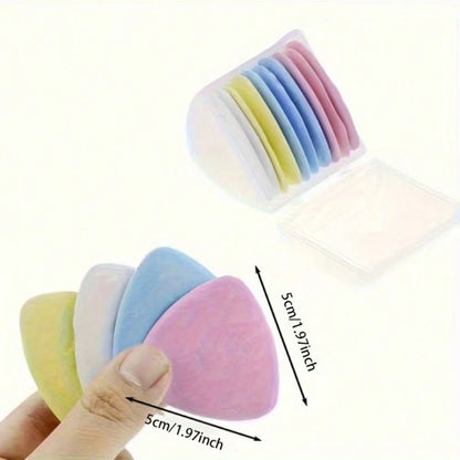 10pcs Macaron Triangle Chalk, Smooth Powder Texture, Comes With Storage Box For Easy Organization, Clear Lines For Sewing And Cutting, Essential Accessory For Fabric Crafts And Clothing Alterations, S