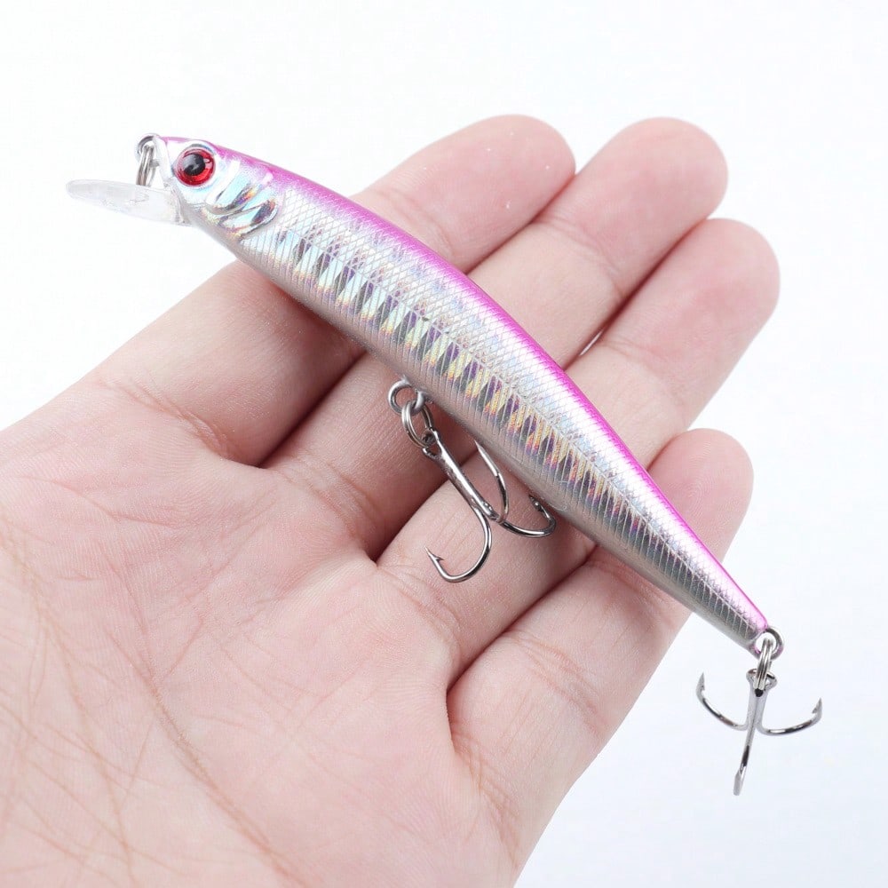 10pcs Minnow Fishing Lures Set Artificial Bait Crankbait For Bass Outdoors Fishing Tackle, 10cm/3. 94in 8g/0. 28oz