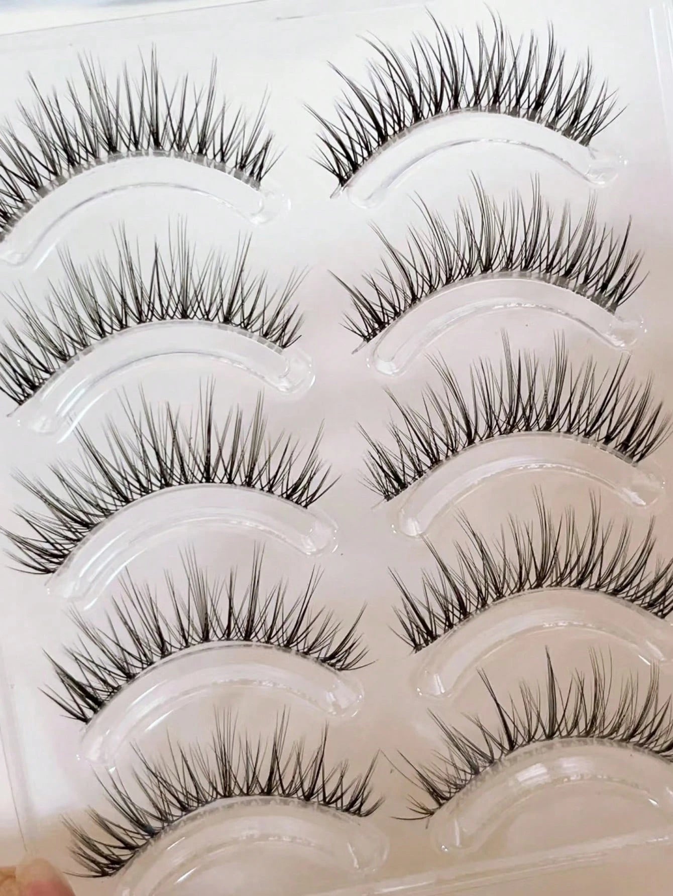 10pcs Tinted Naturalistic Mixed-Asian Curly One-Piece False Eyelashes Strip Lashes,Lashes,Eyelashes,Fake Lashes