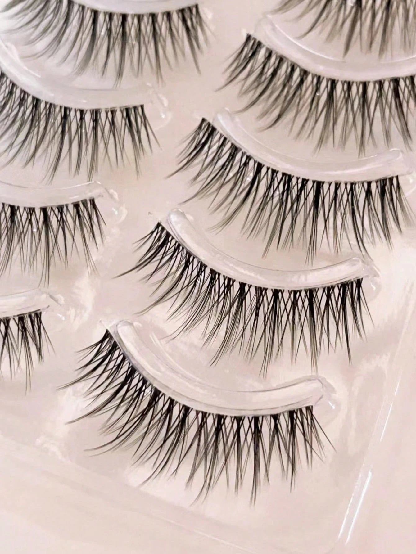 10pcs Tinted Naturalistic Mixed-Asian Curly One-Piece False Eyelashes Strip Lashes,Lashes,Eyelashes,Fake Lashes