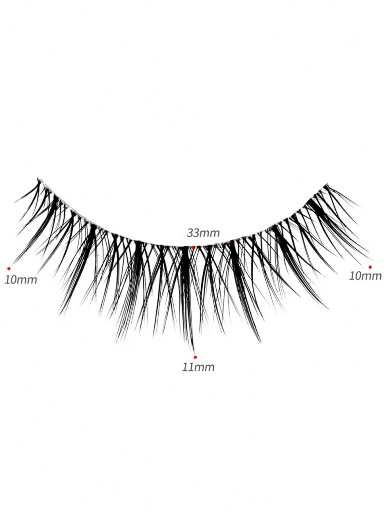 10pcs Tinted Naturalistic Mixed-Asian Curly One-Piece False Eyelashes Strip Lashes,Lashes,Eyelashes,Fake Lashes
