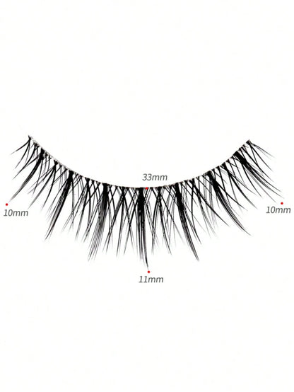 10pcs Tinted Naturalistic Mixed-Asian Curly One-Piece False Eyelashes Strip Lashes,Lashes,Eyelashes,Fake Lashes