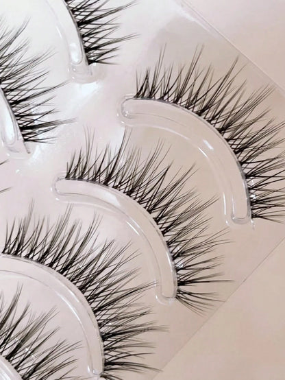 10pcs Tinted Naturalistic Mixed-Asian Curly One-Piece False Eyelashes Strip Lashes,Lashes,Eyelashes,Fake Lashes