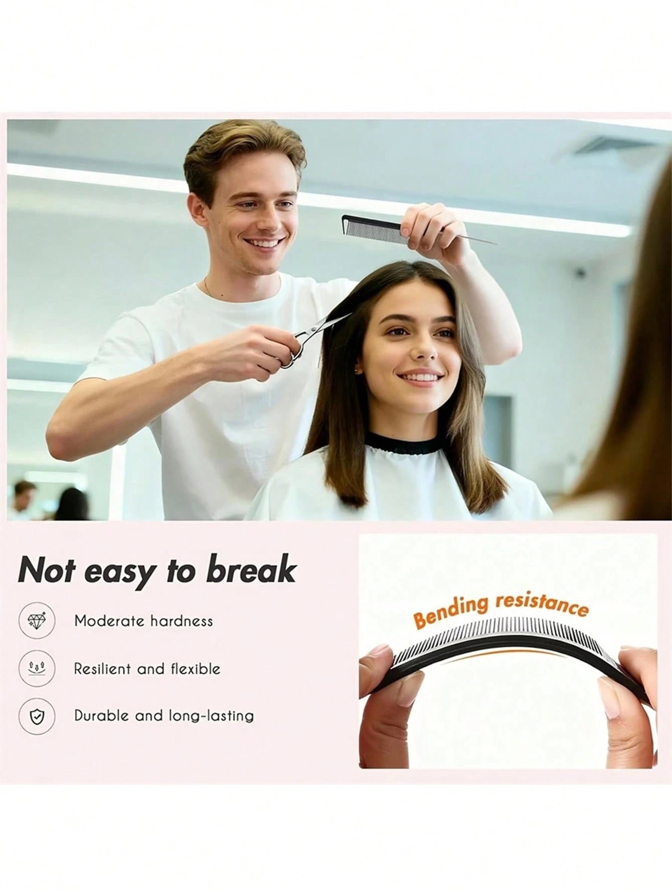 12/10/5pcs Professional Straight Comb/Sectioning Comb/Parting Comb/Stainless Steel Straight Comb/Anti-Static Hair Comb: Multi-Functional Comb Suitable For Normal Hair, Can Detangle Hair And Create Can