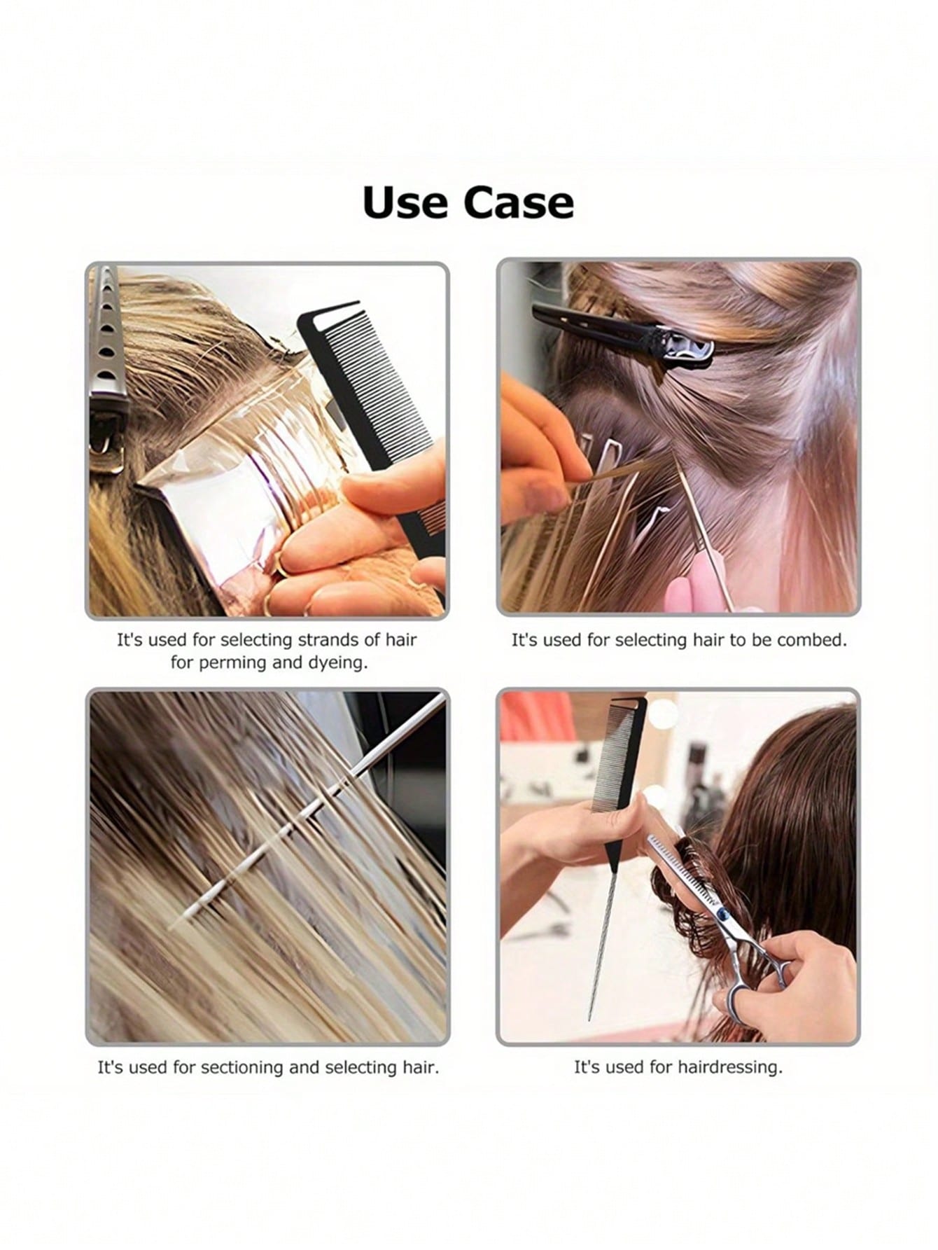 12/10/5pcs Professional Straight Comb/Sectioning Comb/Parting Comb/Stainless Steel Straight Comb/Anti-Static Hair Comb: Multi-Functional Comb Suitable For Normal Hair, Can Detangle Hair And Create Can