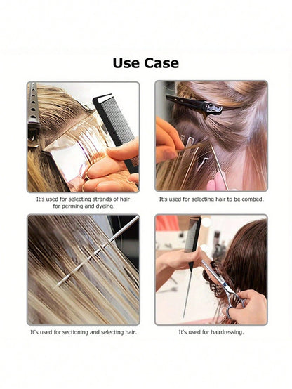 12/10/5pcs Professional Straight Comb/Sectioning Comb/Parting Comb/Stainless Steel Straight Comb/Anti-Static Hair Comb: Multi-Functional Comb Suitable For Normal Hair, Can Detangle Hair And Create Can