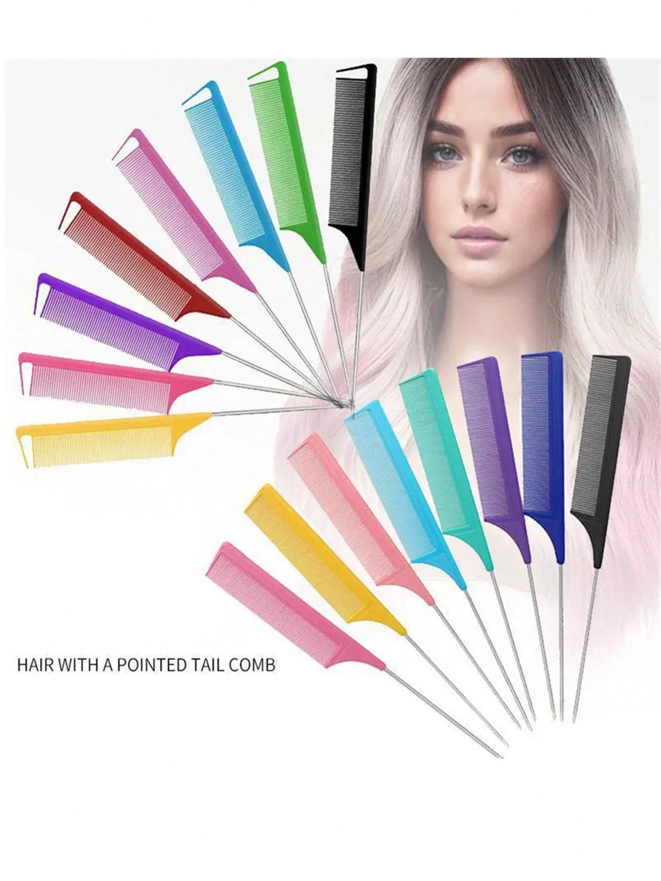 12/10/5pcs Professional Straight Comb/Sectioning Comb/Parting Comb/Stainless Steel Straight Comb/Anti-Static Hair Comb: Multi-Functional Comb Suitable For Normal Hair, Can Detangle Hair And Create Can