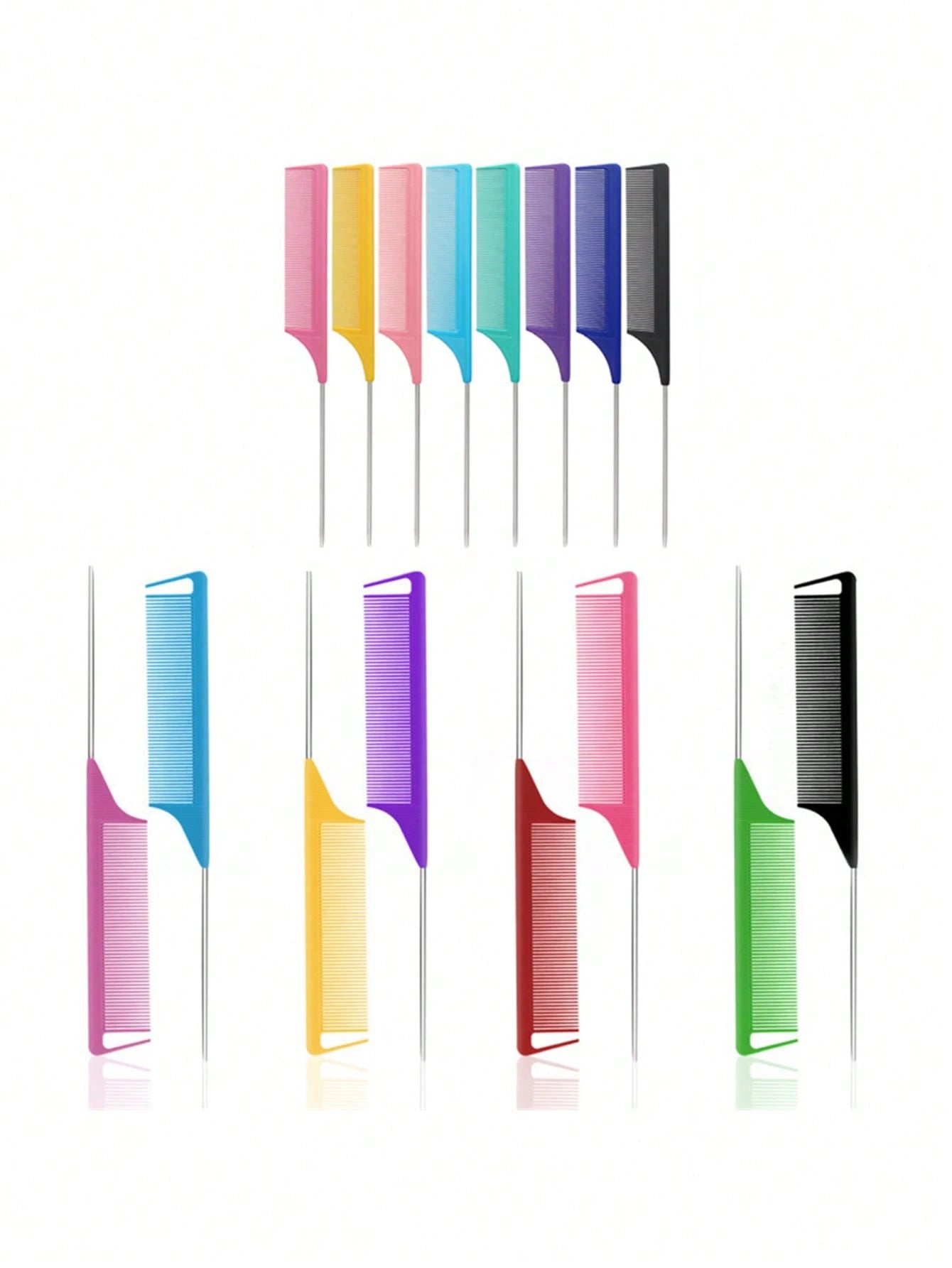12/10/5pcs Professional Straight Comb/Sectioning Comb/Parting Comb/Stainless Steel Straight Comb/Anti-Static Hair Comb: Multi-Functional Comb Suitable For Normal Hair, Can Detangle Hair And Create Can