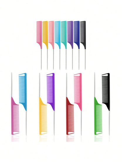 12/10/5pcs Professional Straight Comb/Sectioning Comb/Parting Comb/Stainless Steel Straight Comb/Anti-Static Hair Comb: Multi-Functional Comb Suitable For Normal Hair, Can Detangle Hair And Create Can