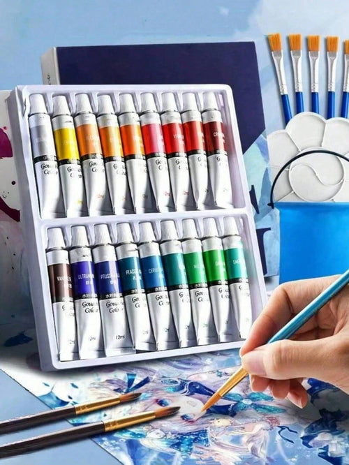 12/18/24 Colors Mixed Watercolor Paint Set, Water-Based Paint Tubes For Canvas, Wood And Crafts