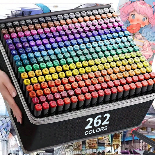 12/24/30/36/40/48/60/80/100/120/168 Colors Dual Tip Art Markers Set, Permanent Sketch Markers Suitable For Art Drawing, Sketching, Calligraphy, Planner, Comic Design, Ideal Gift For Halloween, Christm