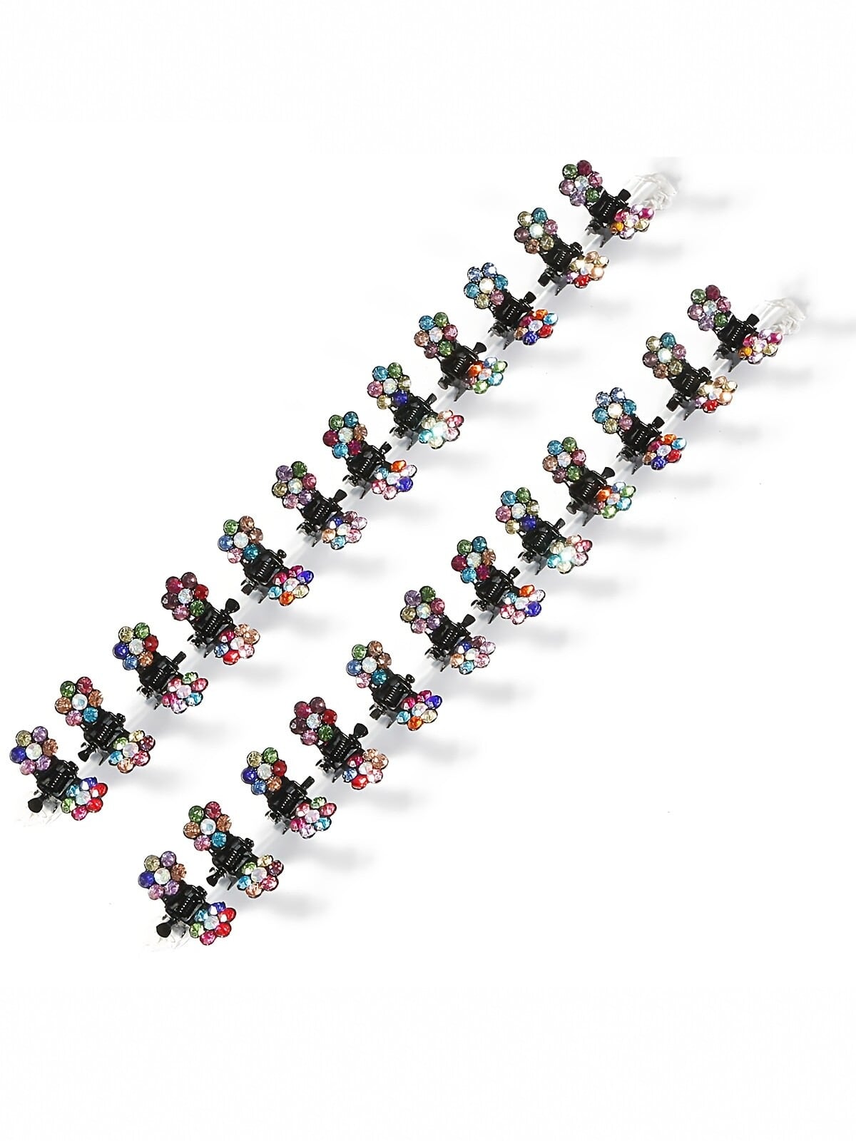 12/6/1pc Women's Mini Decorative Hair Clips, Colorful Rhinestone Flower Design, Suitable For Daily Styling, Travel And Taming Flyaways, Perfect For Daily Use, Wedding Hairstyles Or As Valentine's Day
