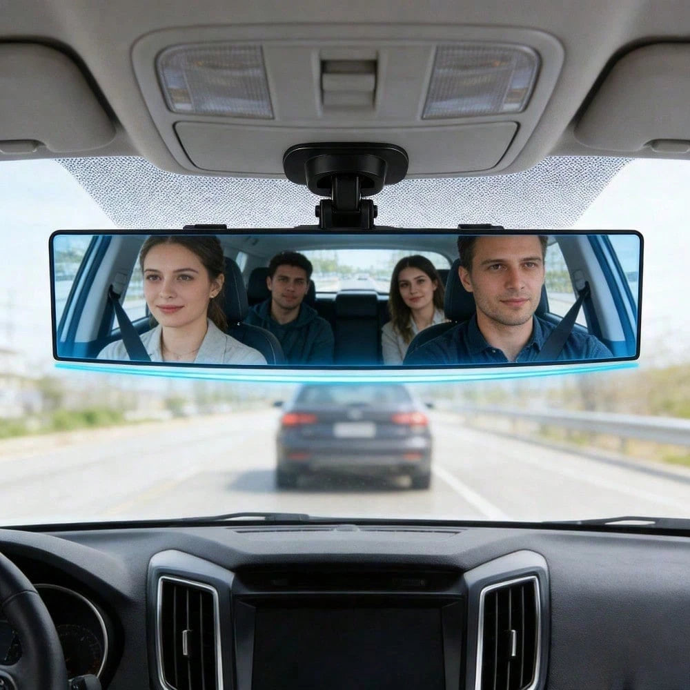 12" Clip-On Wide Angle Rearview Mirror- HD Anti-Glare Blind Spot Eliminator, Universal Fit For Car, Truck, SUV