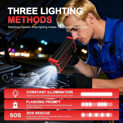 12000A Portable Car Jump Starter, 12V High Capacity Battery Booster, Emergency Jump Pack For Gas & Cars Motorcycles With Flashlight