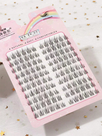 120pcs Sunflower False Eyelashes, Cartoon Sunflower Design, Enhance Eye Makeup Effect, Reusable