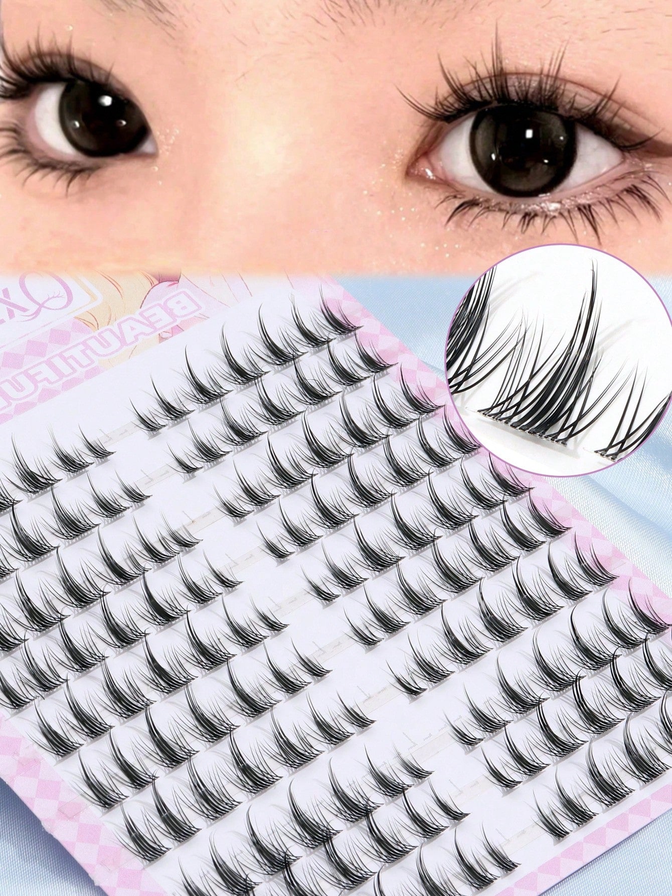 120pcs Sunflower False Eyelashes, Cartoon Sunflower Design, Enhance Eye Makeup Effect, Reusable