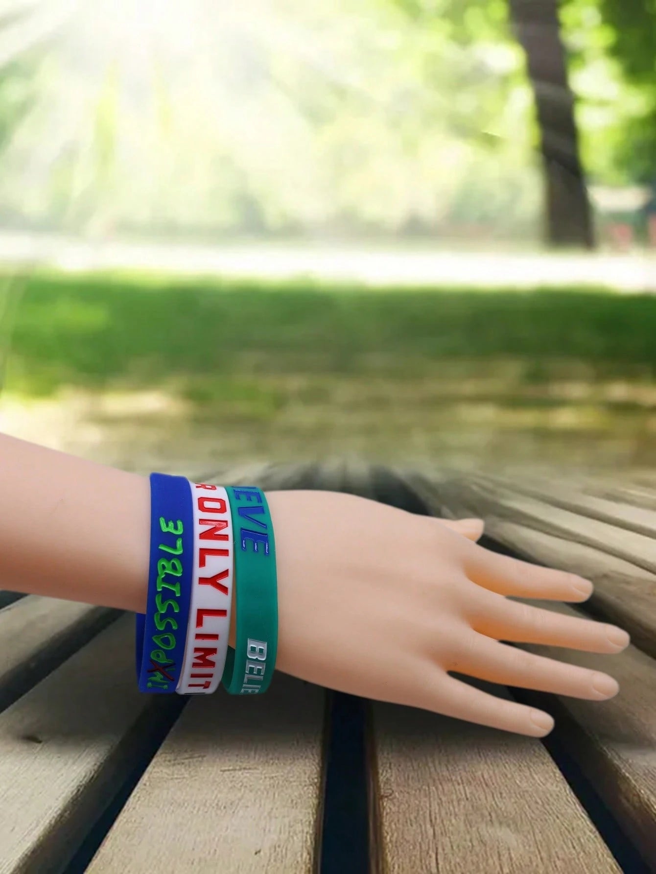 12pcs Colorful Inspirational Silicone Wristbands, Positive Energy Silicone Bracelet Set, European And American Style English Slogan Silicone Bracelets, Party Favors