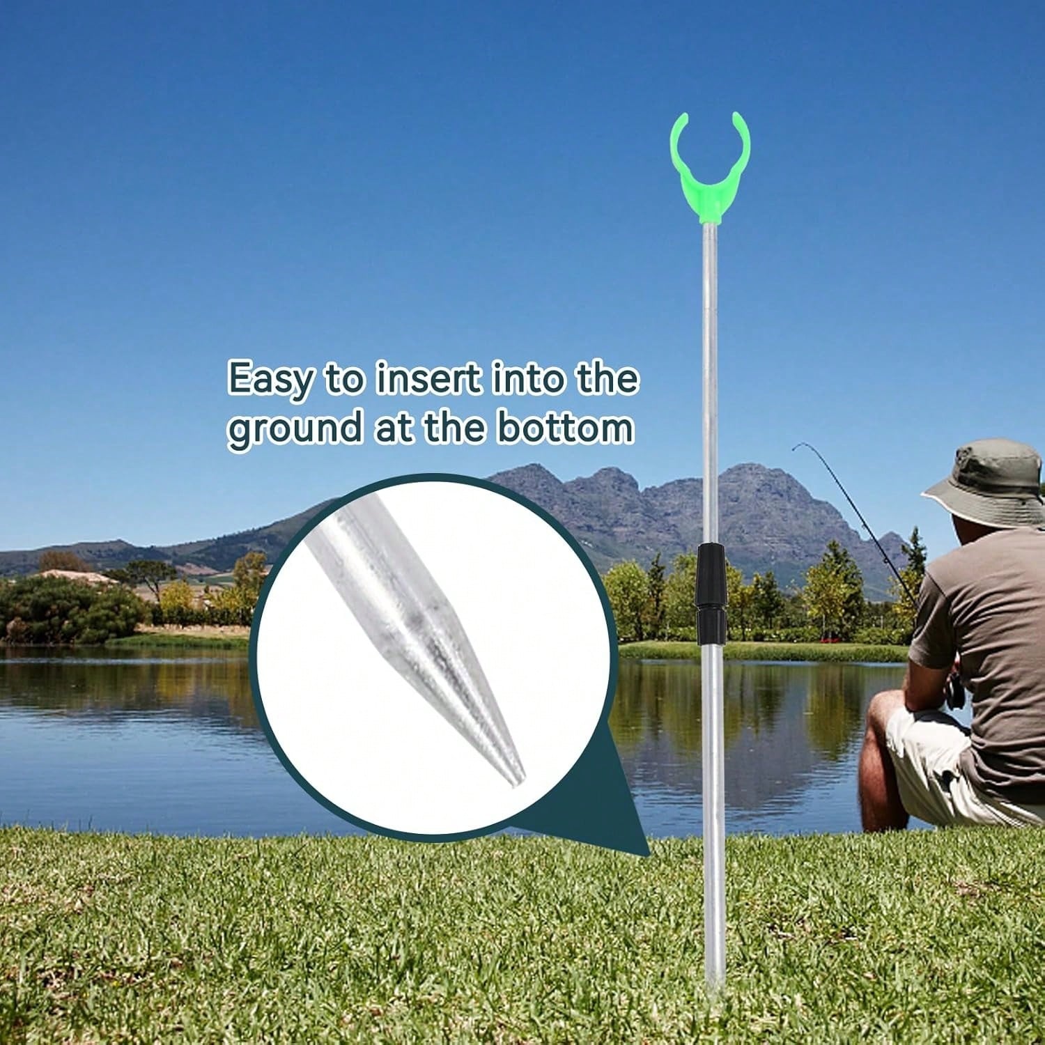 12pcs Fishing Rod Holder Set, 6pcs Rod Holders + 6pcs Alarm Bells, Adjustable Telescopic Ground Fishing Rod Holder Kit, Fishing Accessories, Outdoor Fishing Essentials