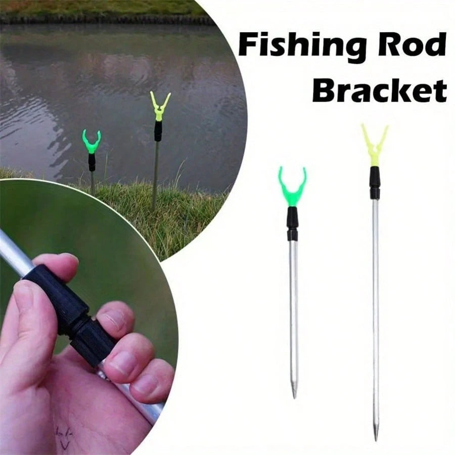 12pcs Fishing Rod Holder Set, 6pcs Rod Holders + 6pcs Alarm Bells, Adjustable Telescopic Ground Fishing Rod Holder Kit, Fishing Accessories, Outdoor Fishing Essentials