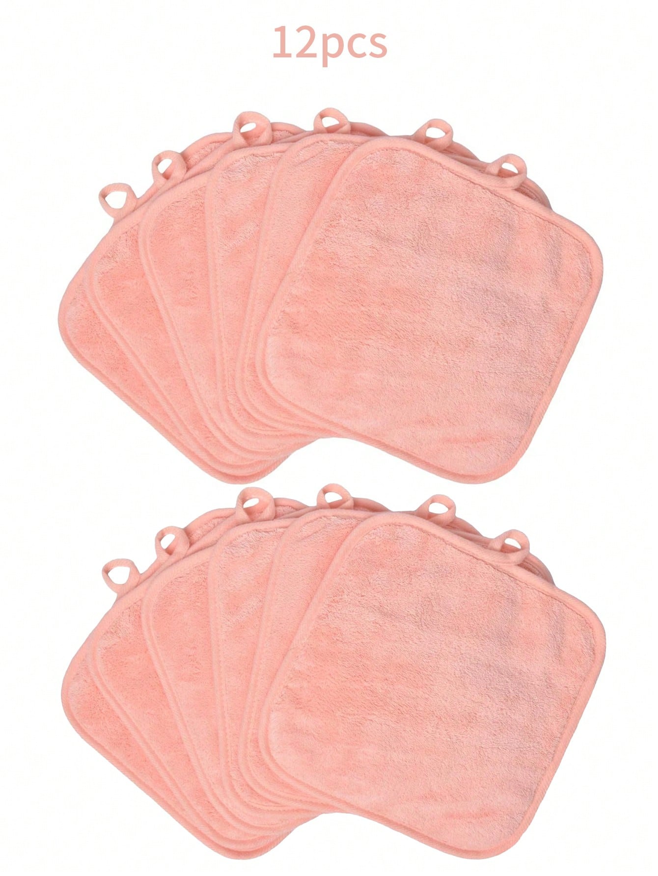 12pcs Makeup Remover Pads, Edged Design, Reusable, Soft & Moisturizing Makeup Cleansing Cloths, 6/1pc Set, Handkerchief, Makeup Remover Towel