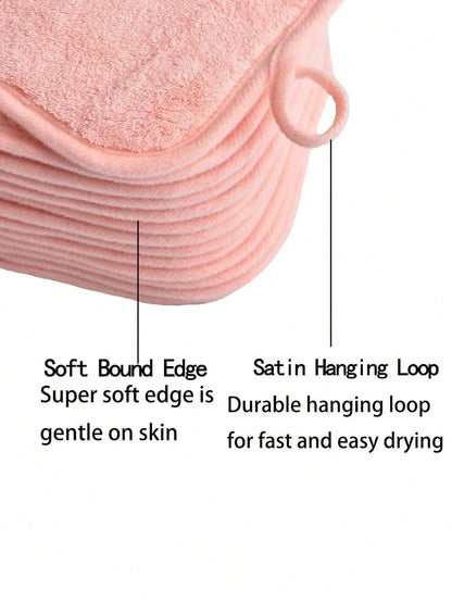 12pcs Makeup Remover Pads, Edged Design, Reusable, Soft & Moisturizing Makeup Cleansing Cloths, 6/1pc Set, Handkerchief, Makeup Remover Towel