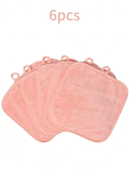12pcs Makeup Remover Pads, Edged Design, Reusable, Soft & Moisturizing Makeup Cleansing Cloths, 6/1pc Set, Handkerchief, Makeup Remover Towel