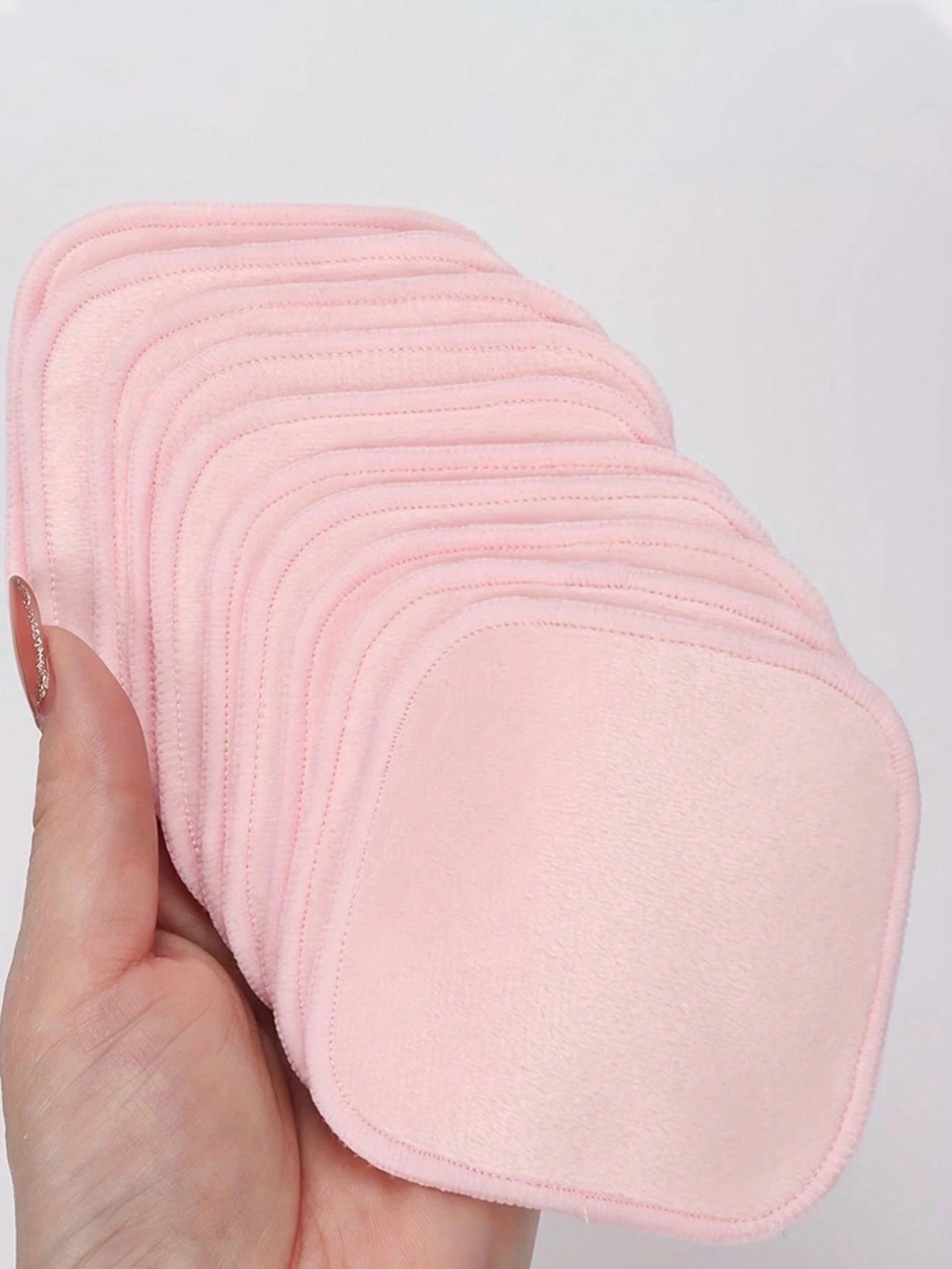 12pcs Makeup Remover Pads, Edged Design, Reusable, Soft & Moisturizing Makeup Cleansing Cloths, 6/1pc Set, Handkerchief, Makeup Remover Towel