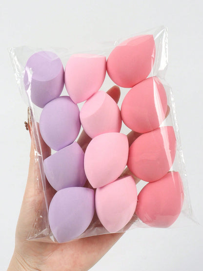 12pcs Medium-Sized Beauty Sponges, Makeup Blender For Blending Liquid, Cream, And Powder, Multi-Colored Latex-Free Wet And Dry Foundation Cosmetic Sponge, Suitable For All Skin Types,Makeup,Cheap,Room