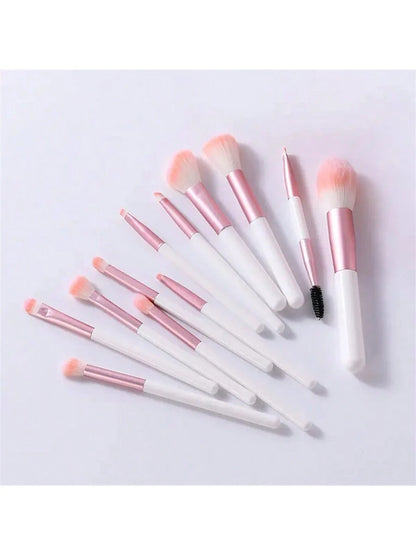 12pcs Professional Soft Portable Makeup Brush Set, Including Foundation Brush, Blush Brush, Eyeshadow Brush And 13 Functional Brushes, Suitable For Home Use And Holiday Gifts, Perfect Valentine's Day