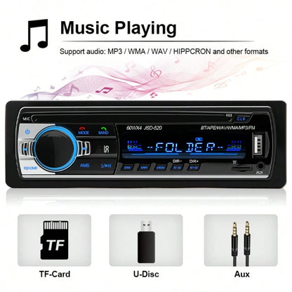 12V Car Radio Stereo MP3 Player Digital Bluetooth 60Wx4 Audio Music USB/FM