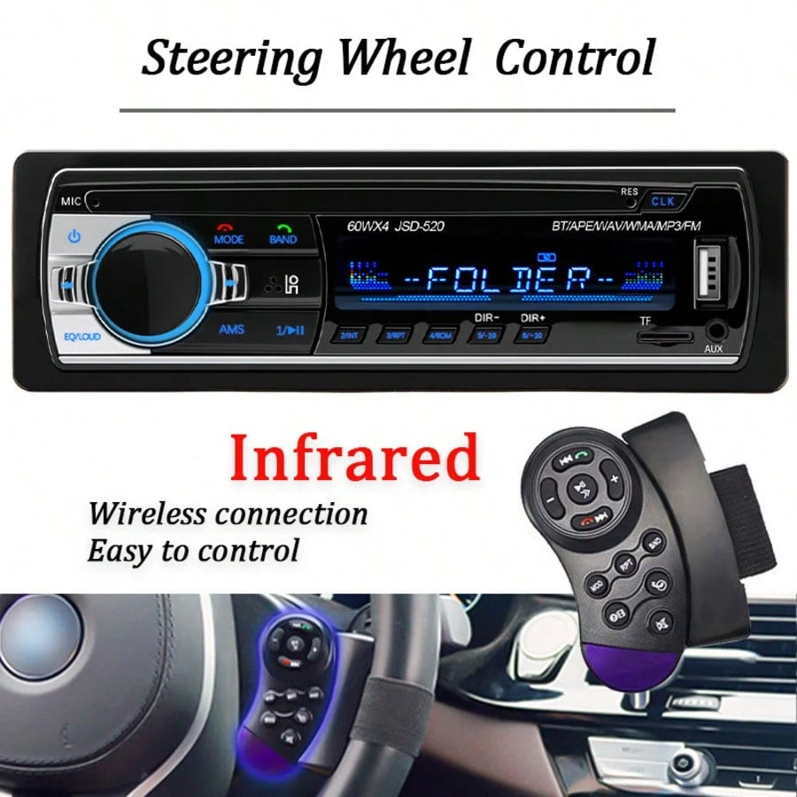 12V Car Radio Stereo MP3 Player Digital Bluetooth 60Wx4 Audio Music USB/FM